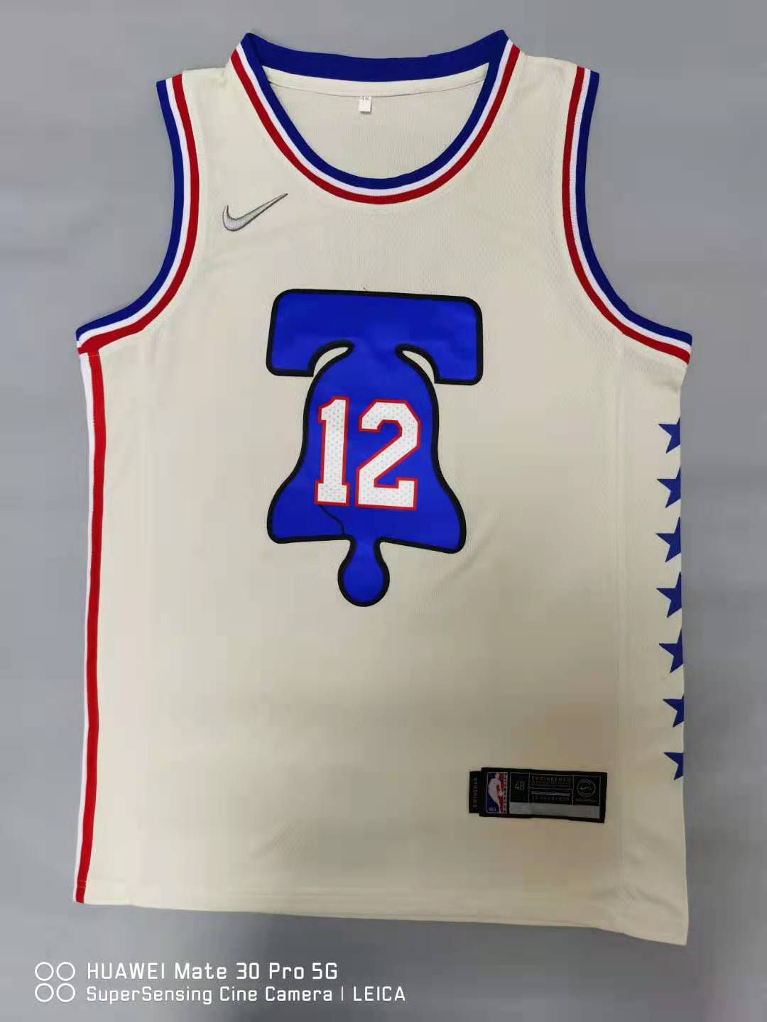 Men Philadelphia 76ers #12 Harris Cream 2021 Nike Game NBA Jersey